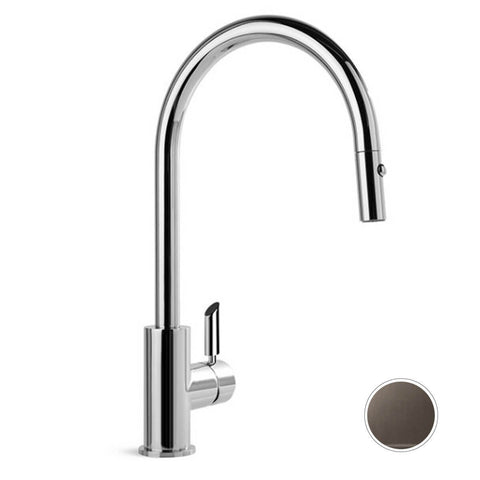 Brodware City Plus Gooseneck Pull-Out Spray Kitchen Mixer Tap - Statue Bronze PVD - 1970804361