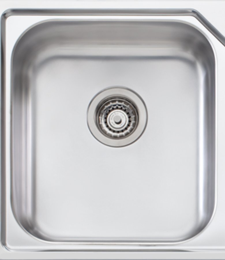 Oliveri Nu-Petite 1 and 3/4 Bowl Topmount Sink - Right Hand Drainer - Polished Stainless Steel - NP611