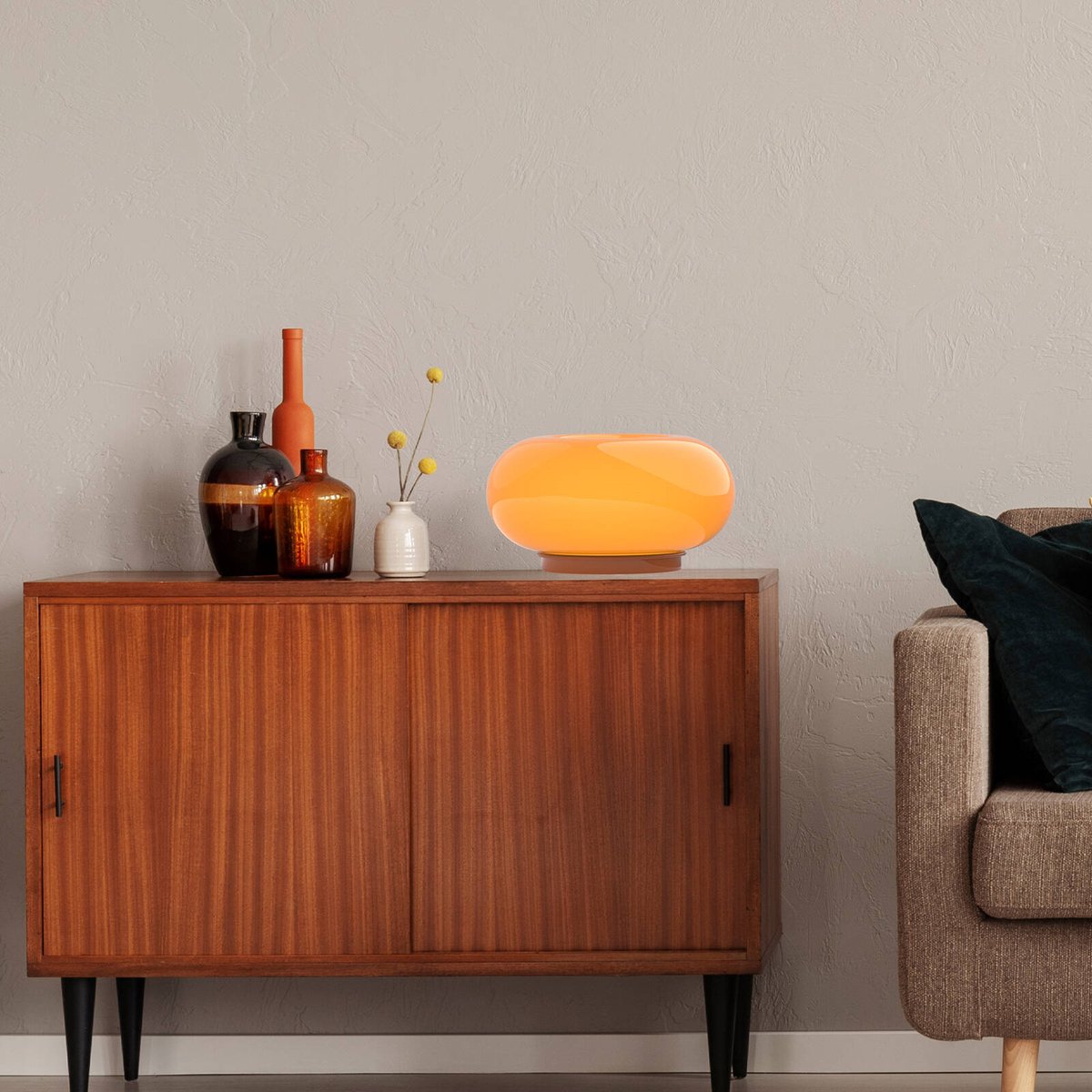 Verve Design Elton Table Wall Light - Donut Shape - Orange Glass - 270mm - SuperSaverAU - view 1