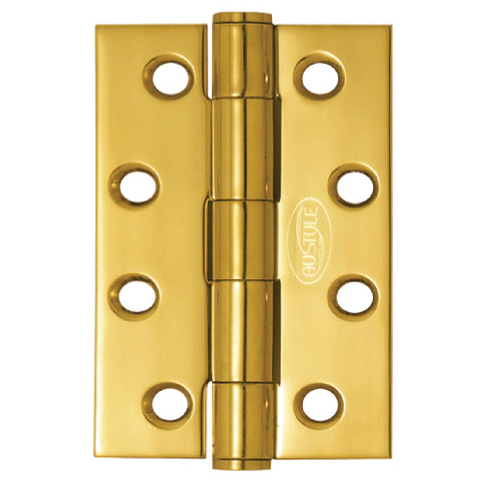 Austyle 100 x 75 x 2.5mm Polished Brass Fixed Pin Hinge