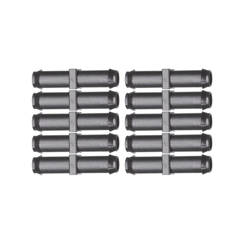Pope 13mm Barbed Joiner 10 Pack - Black Polypropylene Poly Tube Connector, 1000kPa