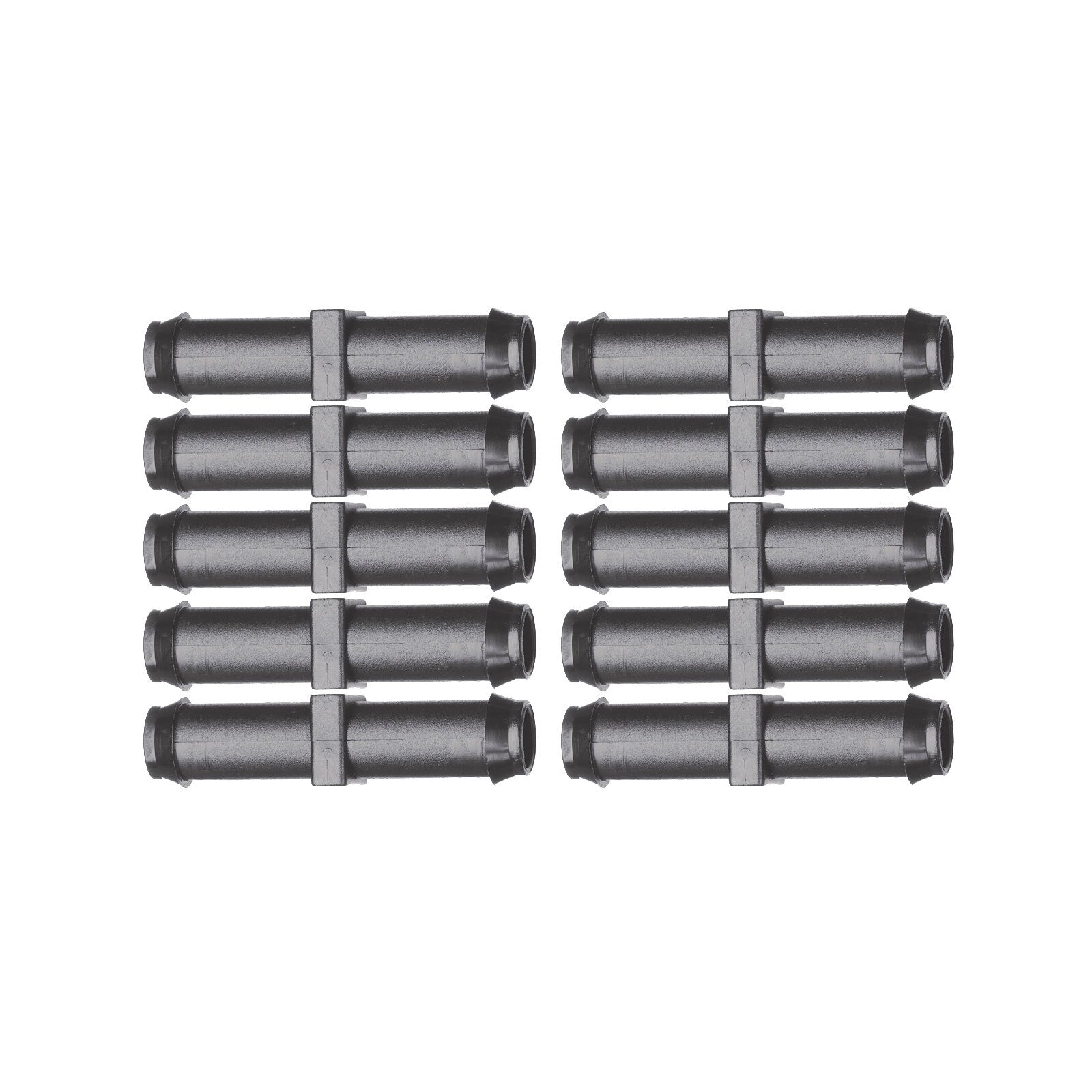 Pope 13mm Barbed Joiner 10 Pack - Black Polypropylene Poly Tube Connector, 1000kPa