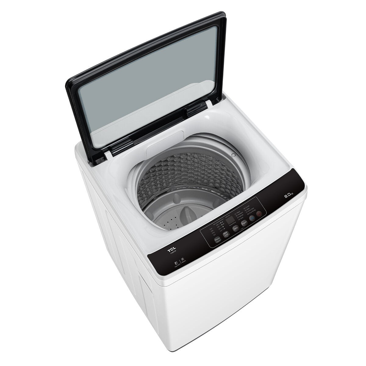 TCL 8kg Top Load Washing Machine - White, Direct Drive Motor, Soft-Close Glass Lid, Fuzzy Logic - F708TLW