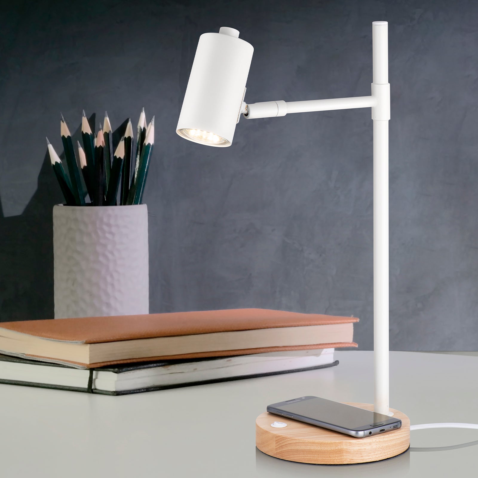 Verve Design Amari Wireless Charging Desk Lamp 6W GU10 ATL413