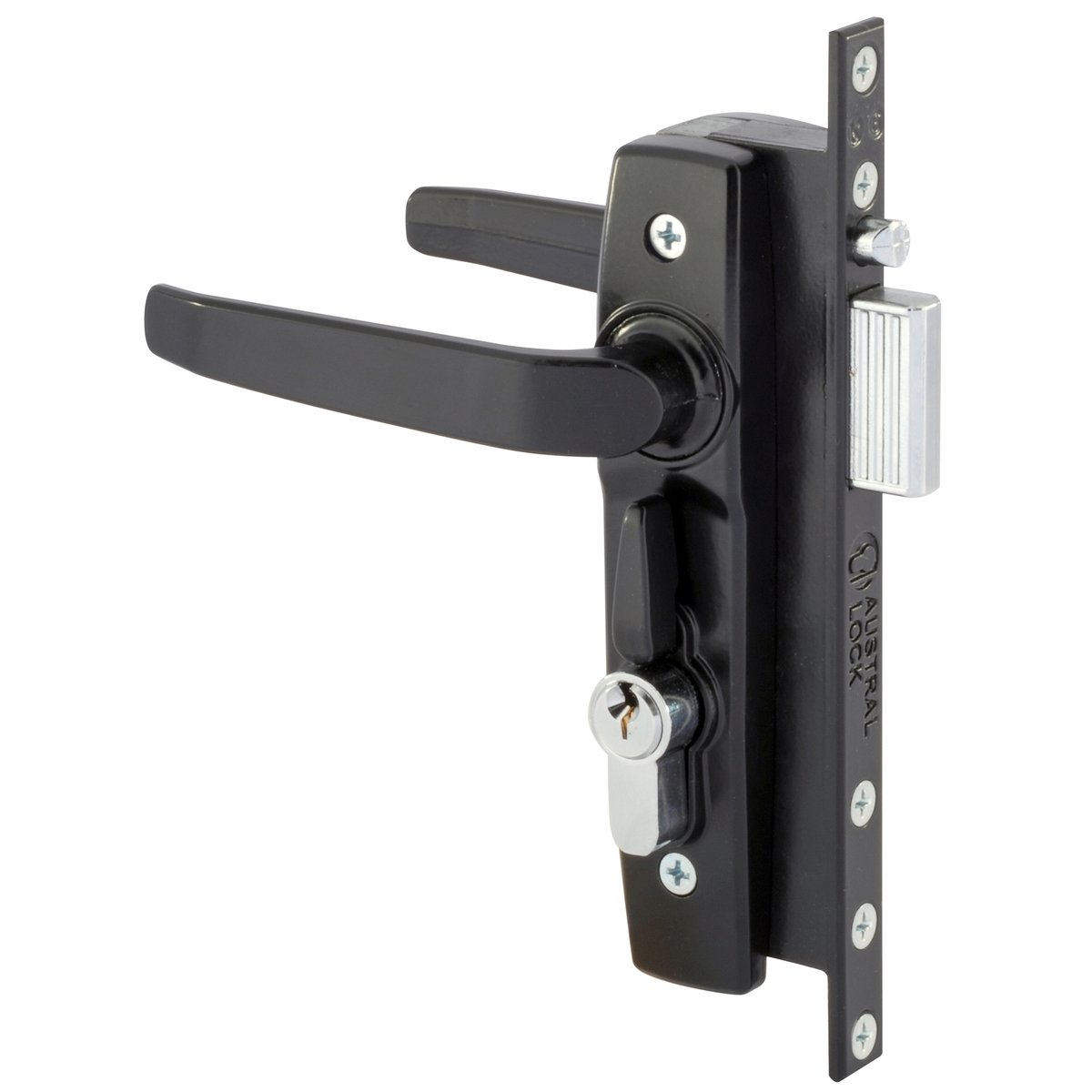 Gainsborough Hinged Security Door Deadlock, Black Zinc Alloy