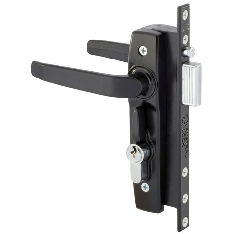 Gainsborough Hinged Security Door Deadlock, Black Zinc Alloy