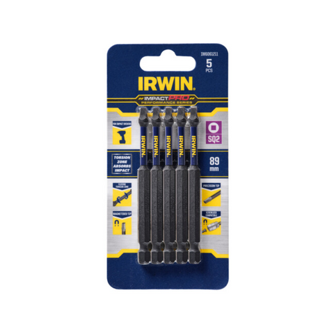 Irwin 89mm SQ2 Impact Pro Performance Driver Bits 5 Pack