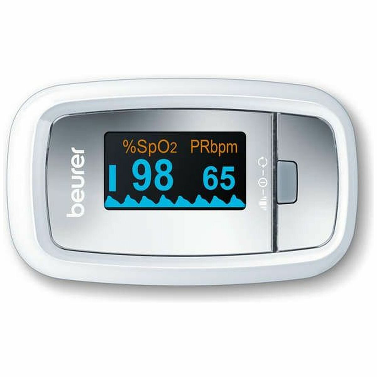 Beurer PO 30 pulse oximeter - SpO2 and heart rate display, colour display with 4 views, white - PO30