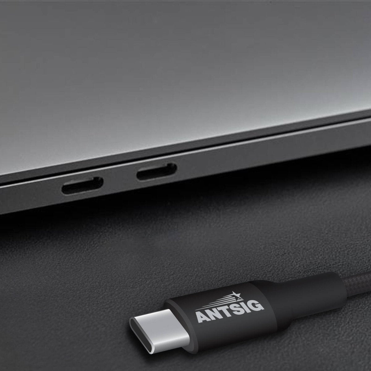 Antsig 2m 100W USB-C to USB-C Cable - Double-Braided Nylon AP100WCC2