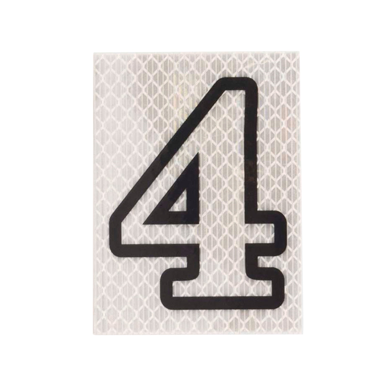 Sandleford 80mm Silver Night Shine Self Adhesive Reflective House Number 4, Polycarbonate