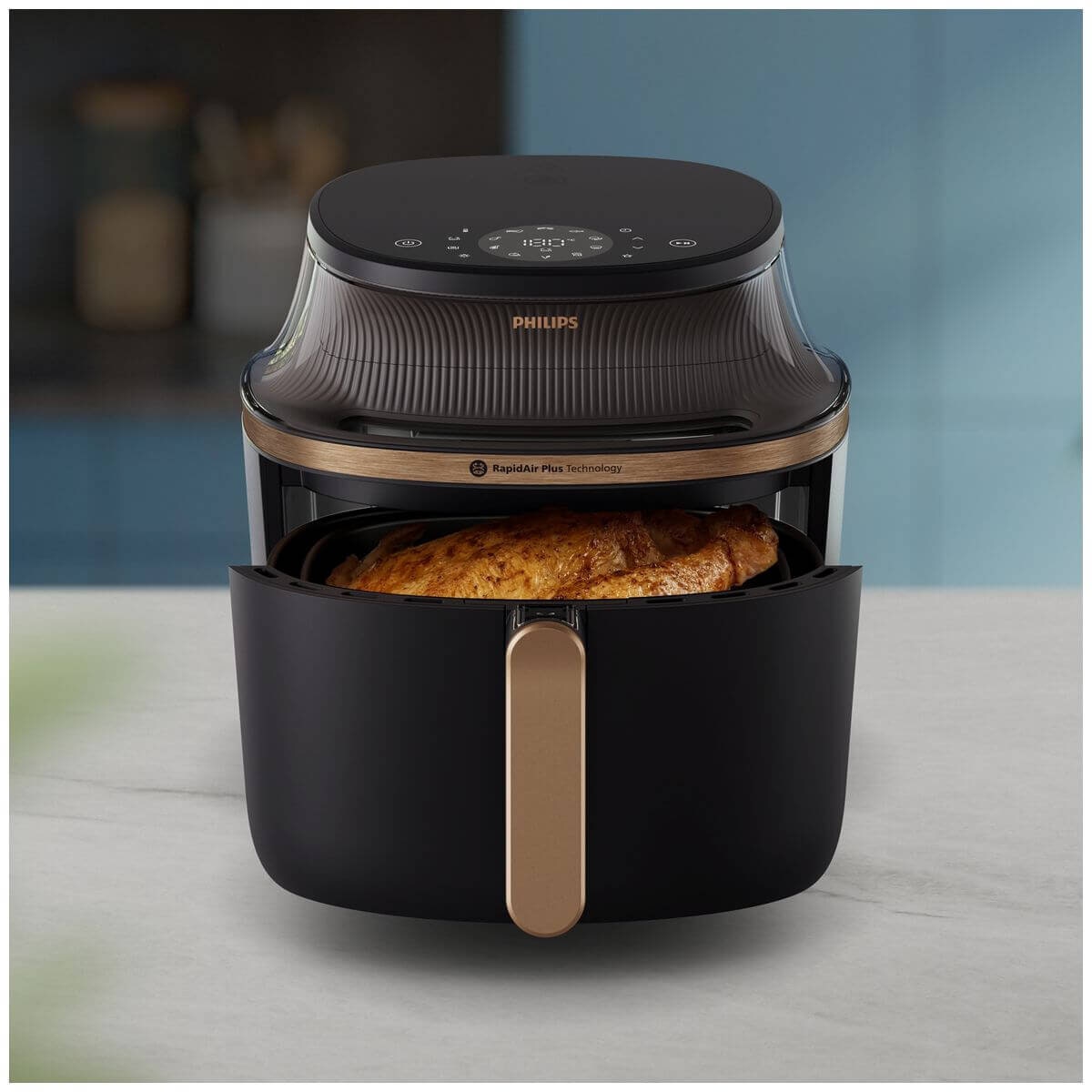 Philips 3000 Series 7.2L XXL Airfryer - RapidAir Plus, Cooking Window, Touchscreen - Black - NA342-00