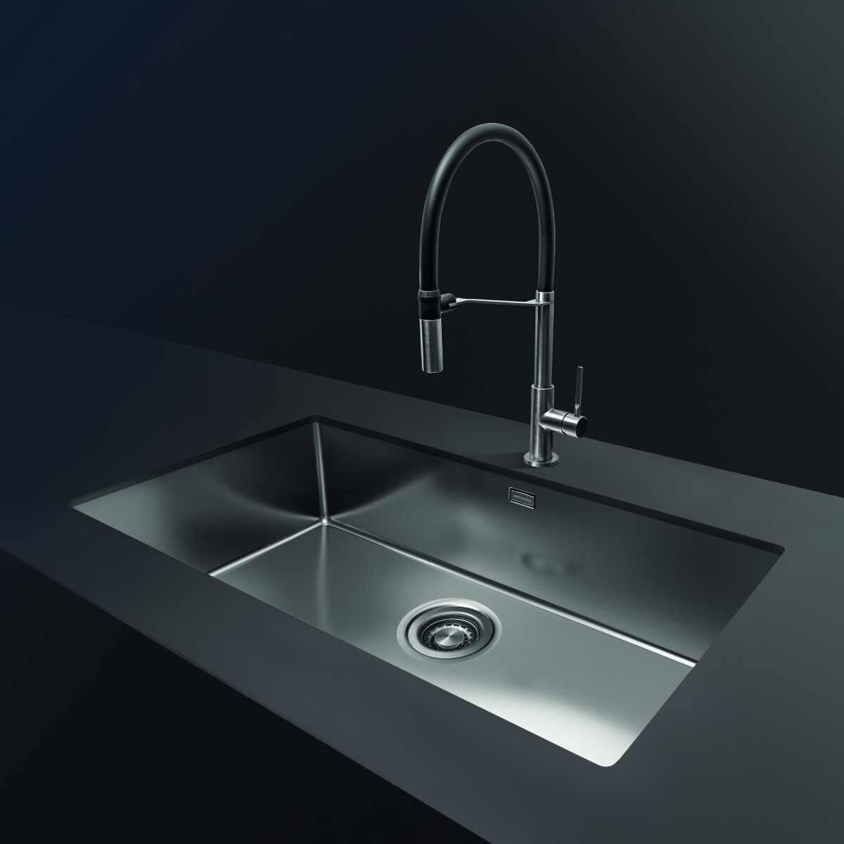 Artinox Radius 74 XL Single Bowl Sink - Stainless Steel, 250mm High, 780mm Wide, Overflow - ARTRAD7440XL