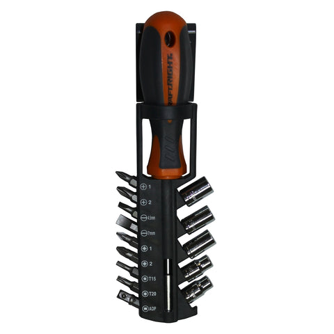 Craftright 15 Piece Screwdriver and Bit Set Chrome Vanadium Magnetic Tip