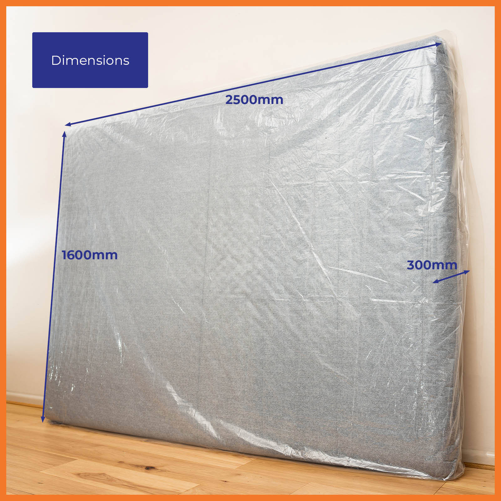 Packz Clear Plastic Double/Queen Mattress Cover 2500 x 1600 x 300mm