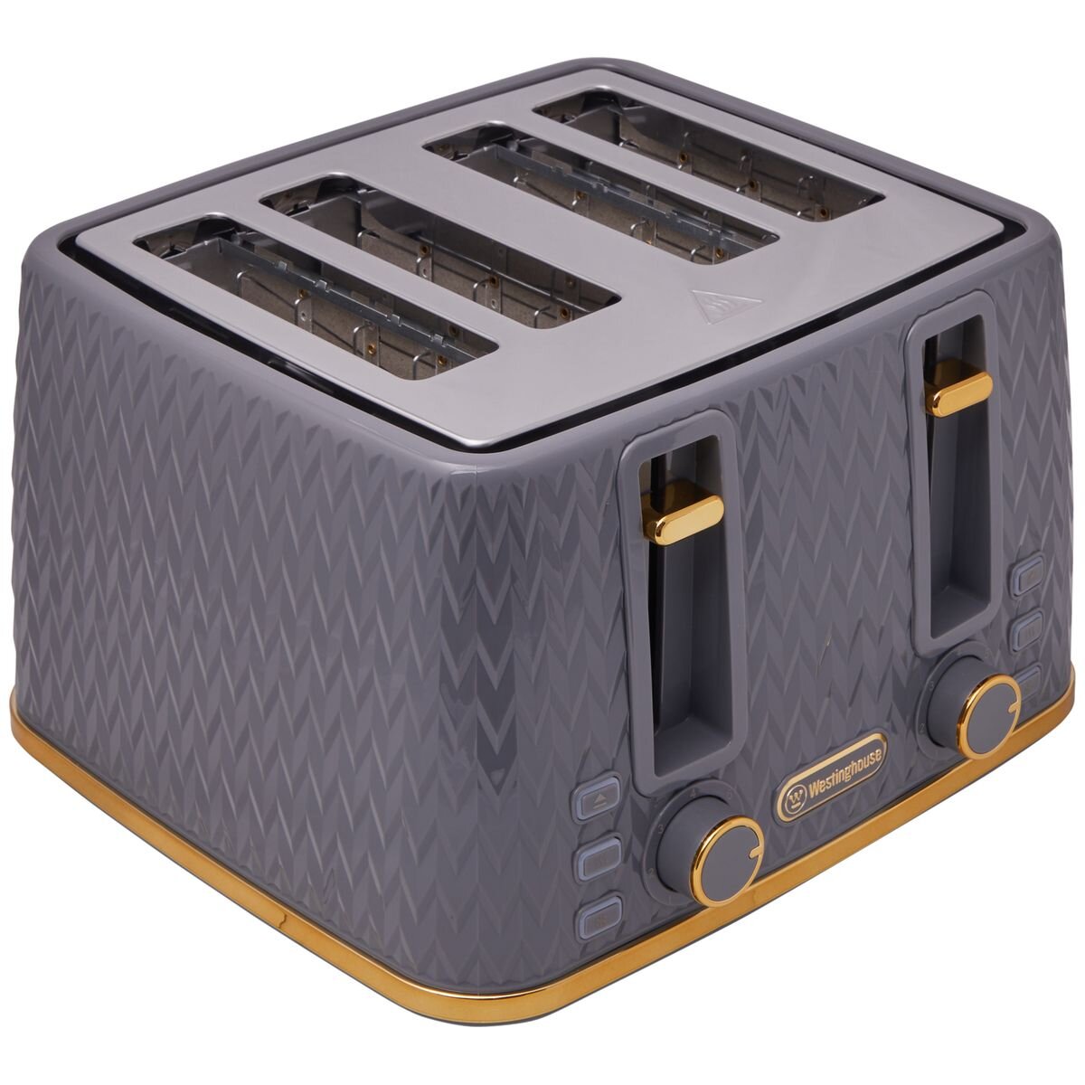 Westinghouse Kettle and Toaster Pack - 1.7L Rapid Boil Kettle, 4 Slice Toaster, Grey Gold - WHKTPK13GG