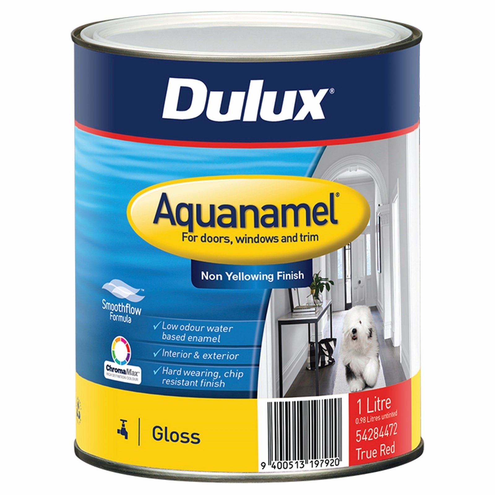 Dulux Aquanamel 1L Gloss True Red Enamel Paint