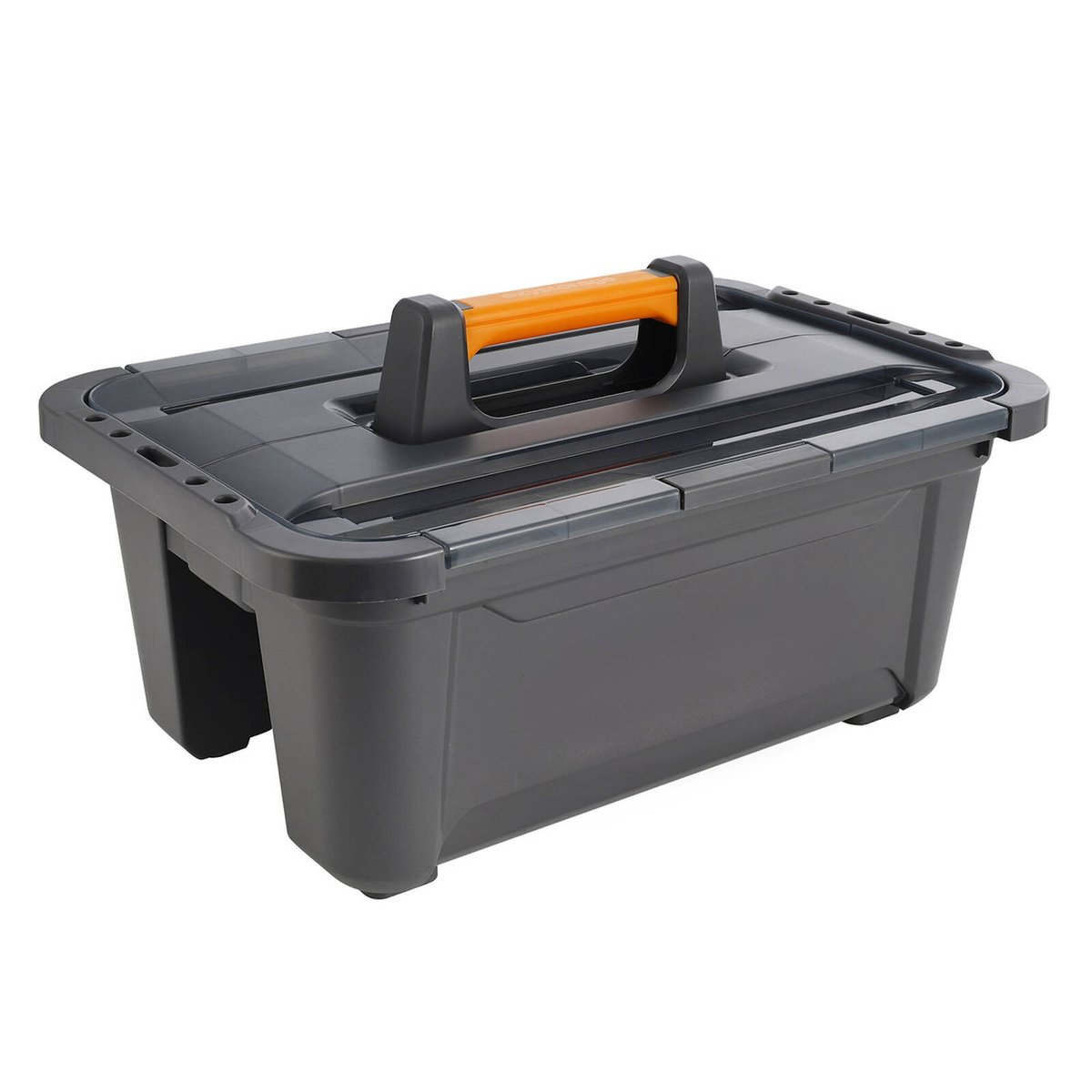 Ezy Storage 22L Bunker Tough Heavy Duty Caddy - Charcoal - Modular Stacking - SuperSaverAU - view 1