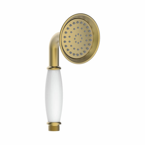 Mondella Maestro Single Function Hand Piece, Brushed Brass & White, Brass & Stainless Steel, WELS 3 Star, 9L/min