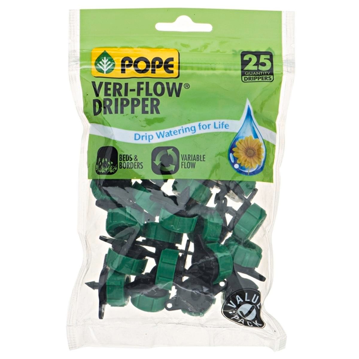 Pope Veri-Flow Dripper - 25 Pack - Polypropylene - Adjustable Flow - SuperSaverAU - view 1