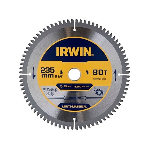 IRWIN 235mm 80T Marathon Pro Multi Material Circular Saw Blade - 25mm Arbor