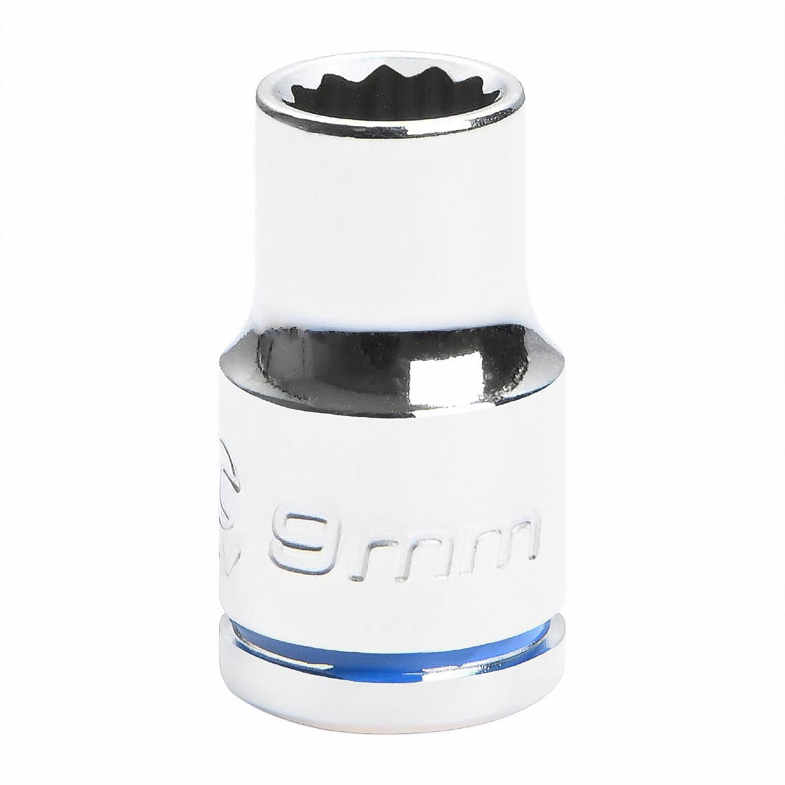 Kincrome 9mm 3/8" Drive Shallow Socket - 12 Point, Chrome Vanadium Steel