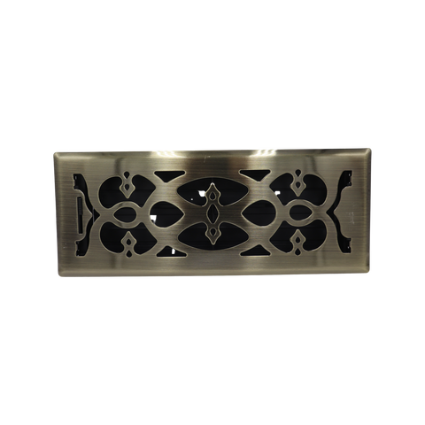 Accord 10 x 30cm Victorian Floor Vent Antique Brass Electroplated Steel