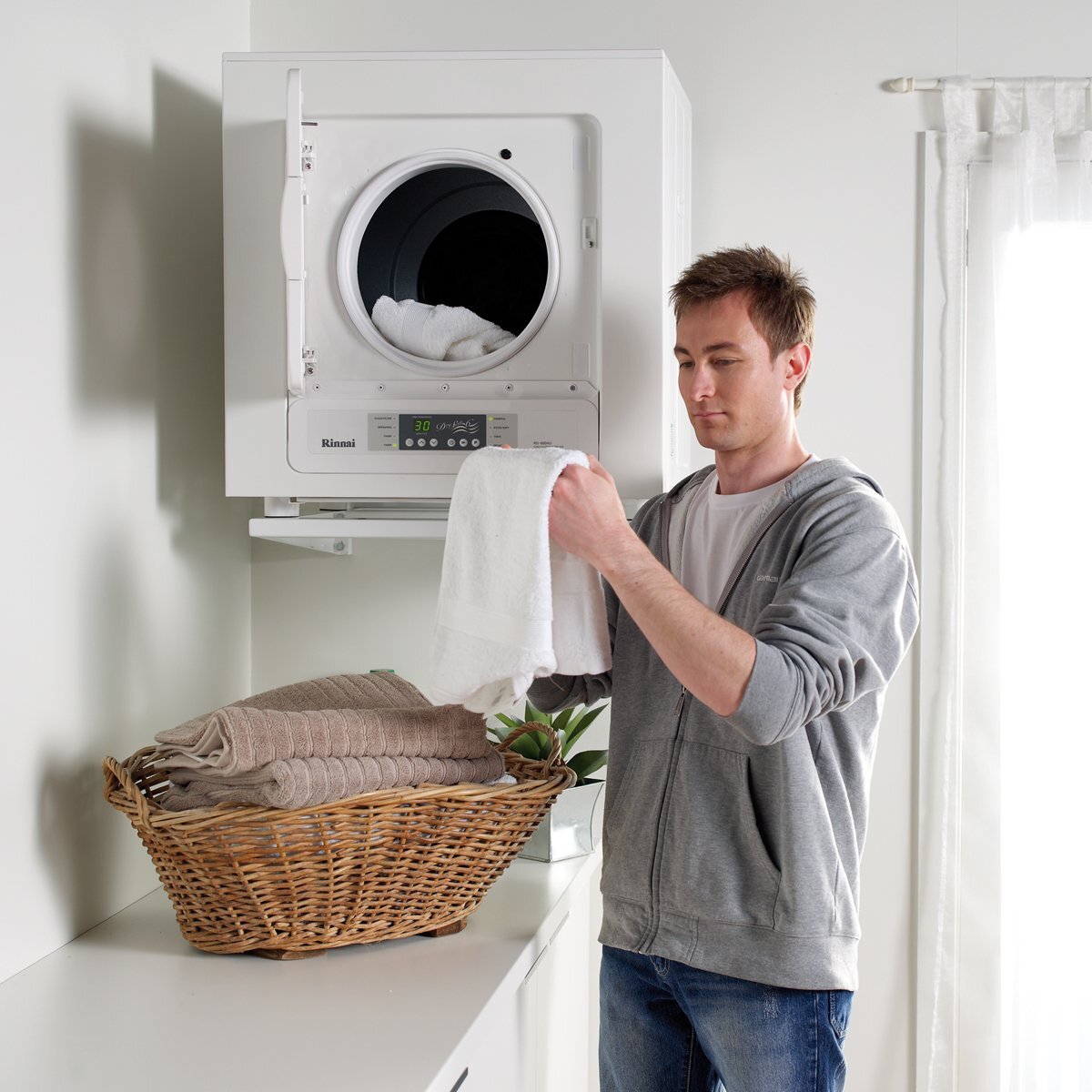 Rinnai 6kg Dry-Soft 6 LPG gas clothes dryer - quick drying, auto-sensing, stainless steel drum - DRYSOFT6L