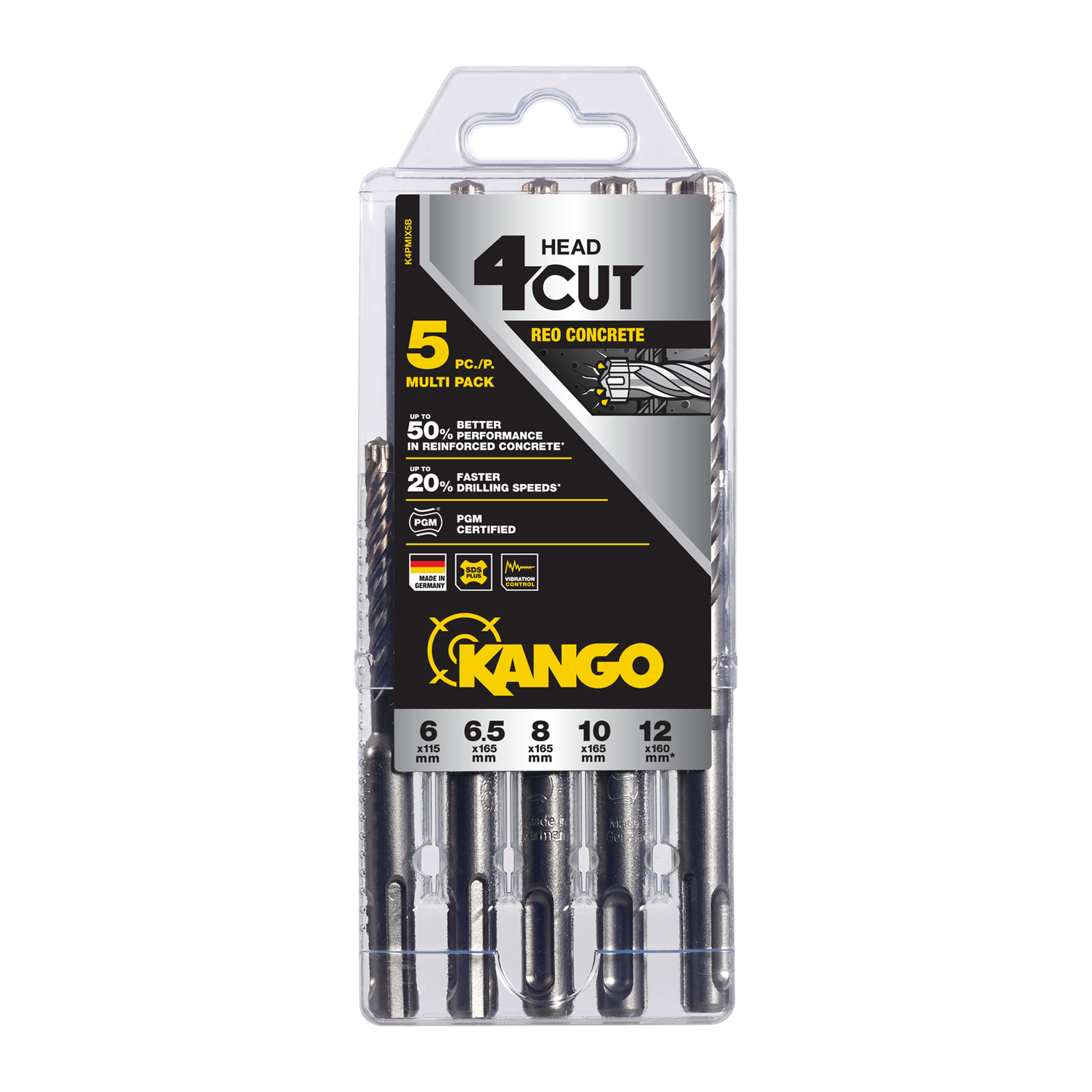 Kango K4 SDS Plus Drill Bit Set 72mm - 5 Piece