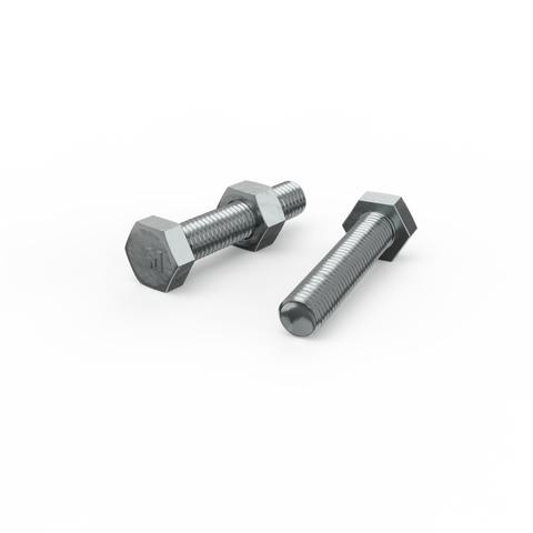 Zenith Zinc Plated Hex Head Bolts and Nuts - M10 x 50mm - 4.6 Grade Steel - Coarse Thread - Indoor Use - SuperSaverAU - view 1