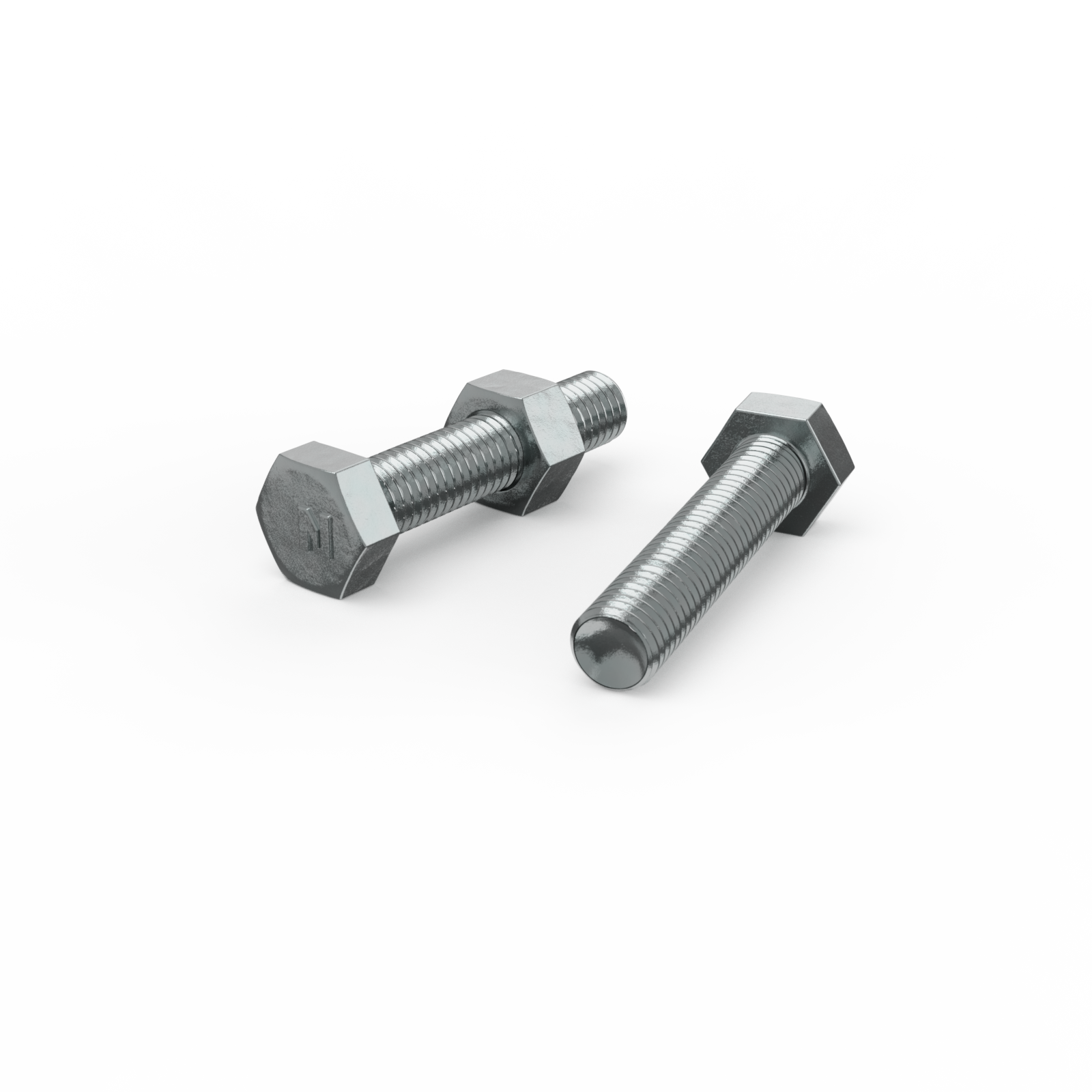 Zenith M10 x 50mm Zinc Plated Hex Head Bolt & Nut, 4.6 Grade Steel - Single