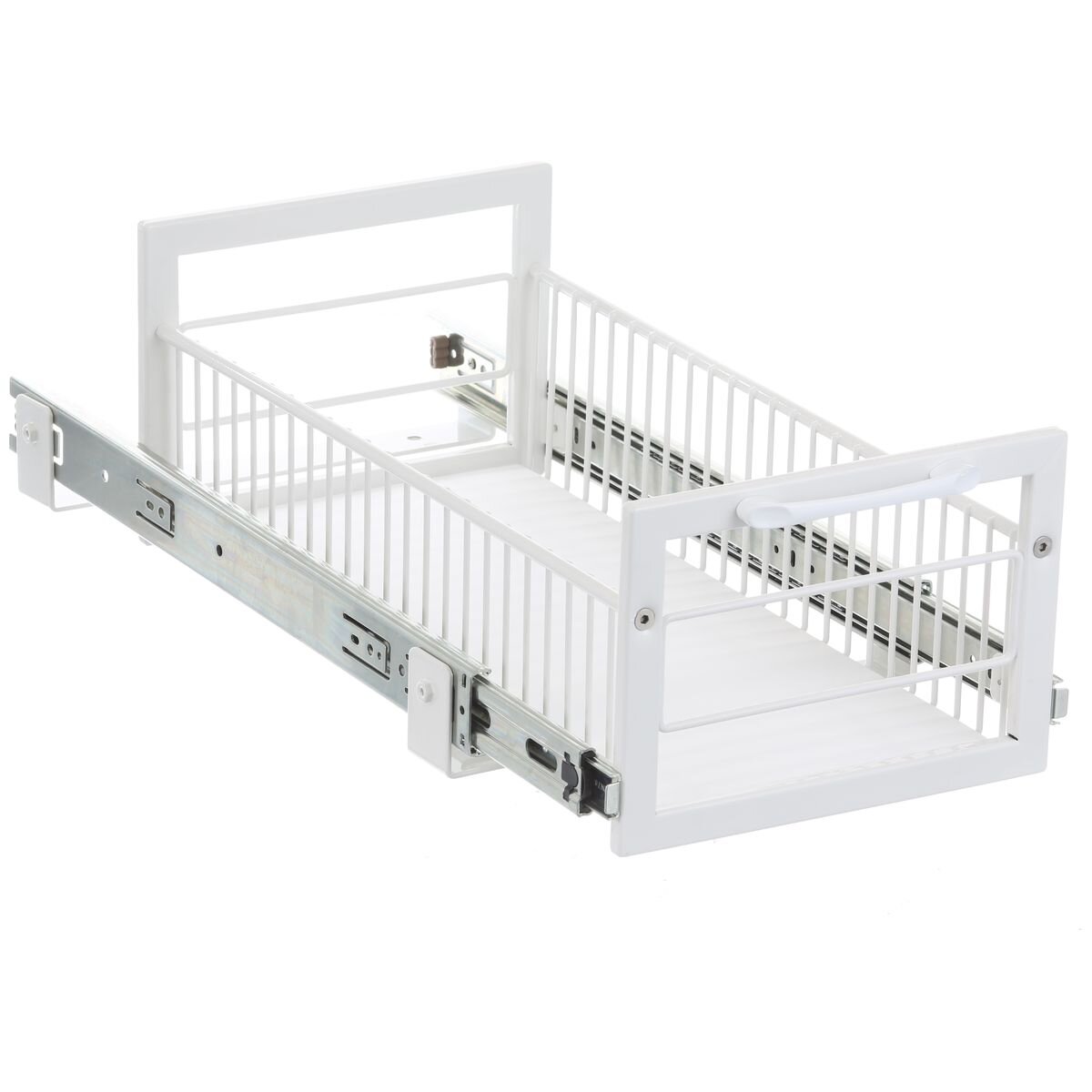 L.T. Williams Pull Out Wire Basket 29.5cm - White - 25kg Capacity - Full Extension Runners - 9705