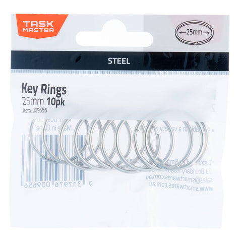 Taskmaster 25mm Steel Key Ring - 10 Pack