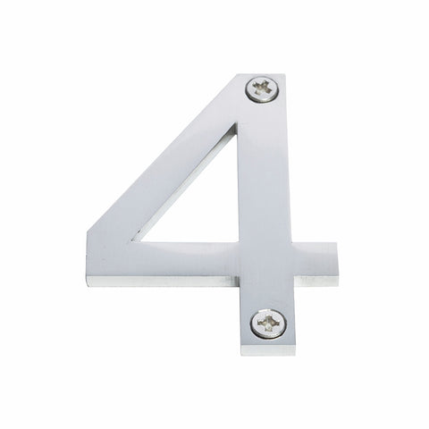 Sandleford 60mm Brushed Stainless Steel House Number 4 - Weather Resistant