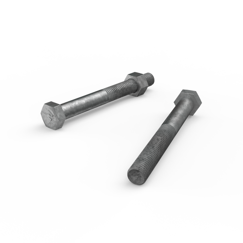 Zenith M12 x 110mm Hot Dip Galvanised Hex Head Bolt & Nut - Each