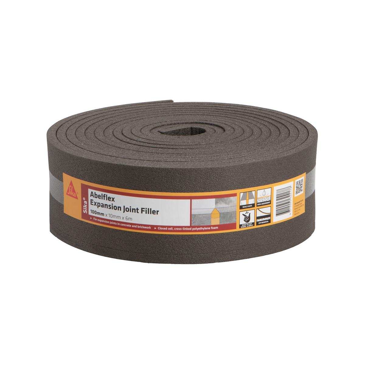 Sika Abelflex Expansion Joint Filler Foam 10 x 100mm x 6m Dark Grey