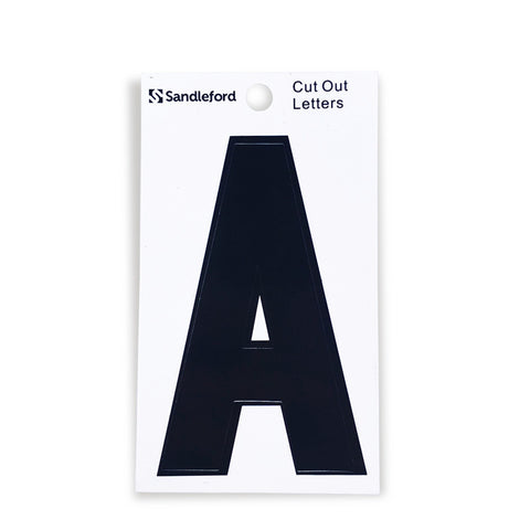 Sandleford 85mm Black Cut Out Self Adhesive House Letter A - Weather Resistant Gloss