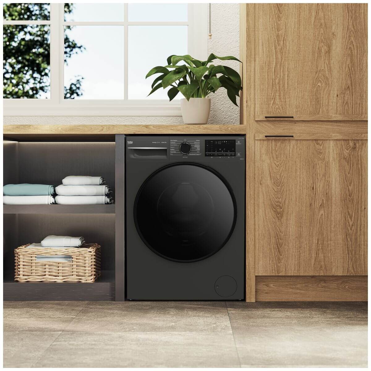 Beko 10kg Front Load Washing Machine - Graphite, AutoDose, SteamCure, ColdWash, HomeWhiz - BFLB103ADG