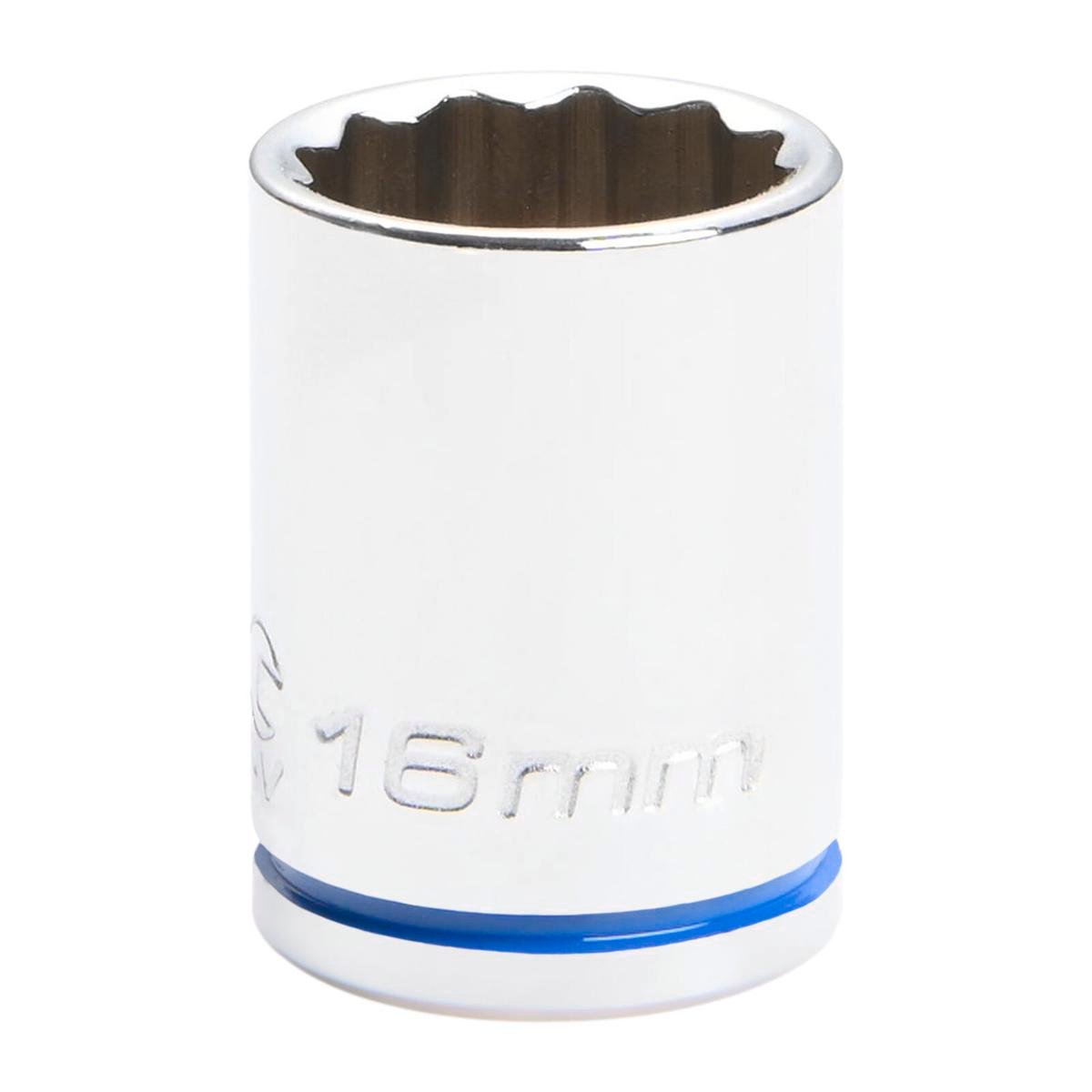 Kincrome 16mm 3/8" Drive Shallow Socket - 12 Point, Chrome Vanadium Steel