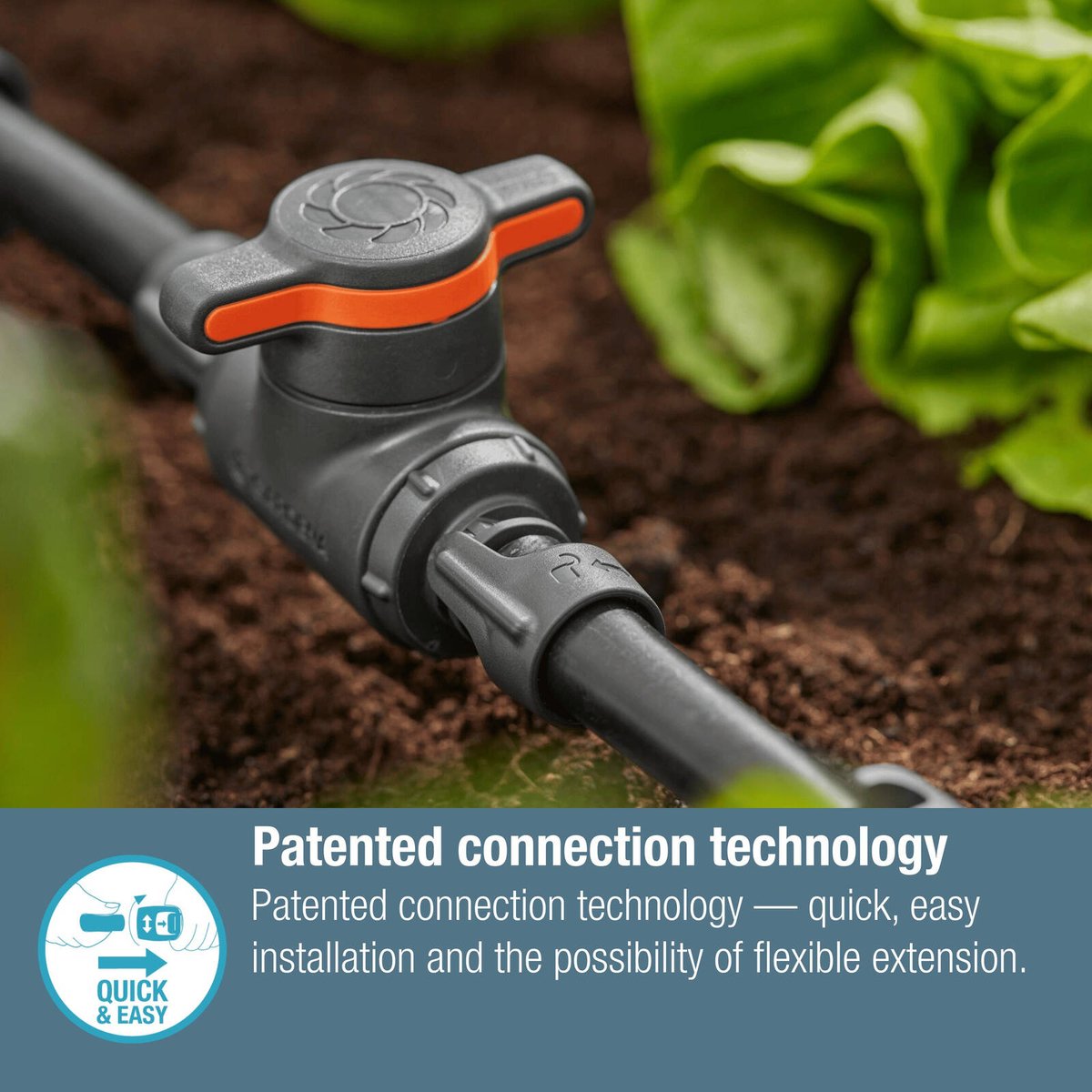 GARDENA 13mm Micro Irrigation Shut-Off / Regulation Valve Black High-Impact Plastic