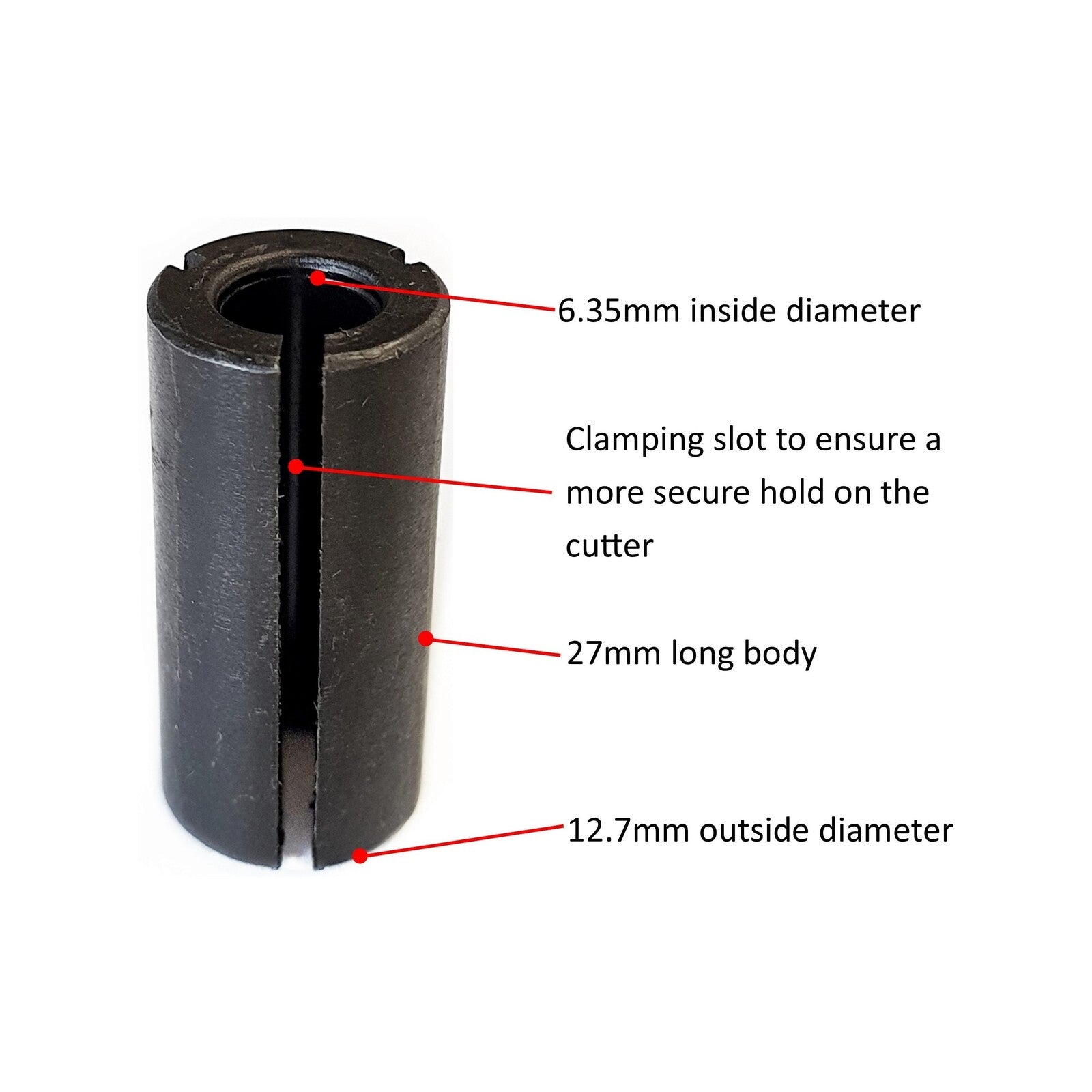 Ultra 12.7 to 6.4mm Steel Router Reducing Collet