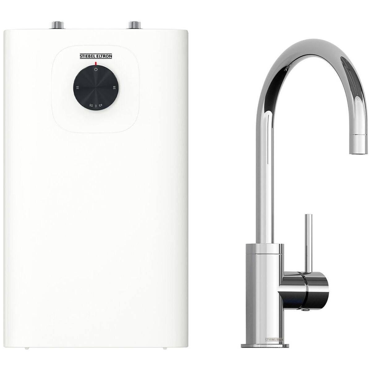 Stiebel Eltron SNU 5 PLUS 5L Storage Hot Water Unit - Chrome Gooseneck Mixer, 160mm Spout - 208197