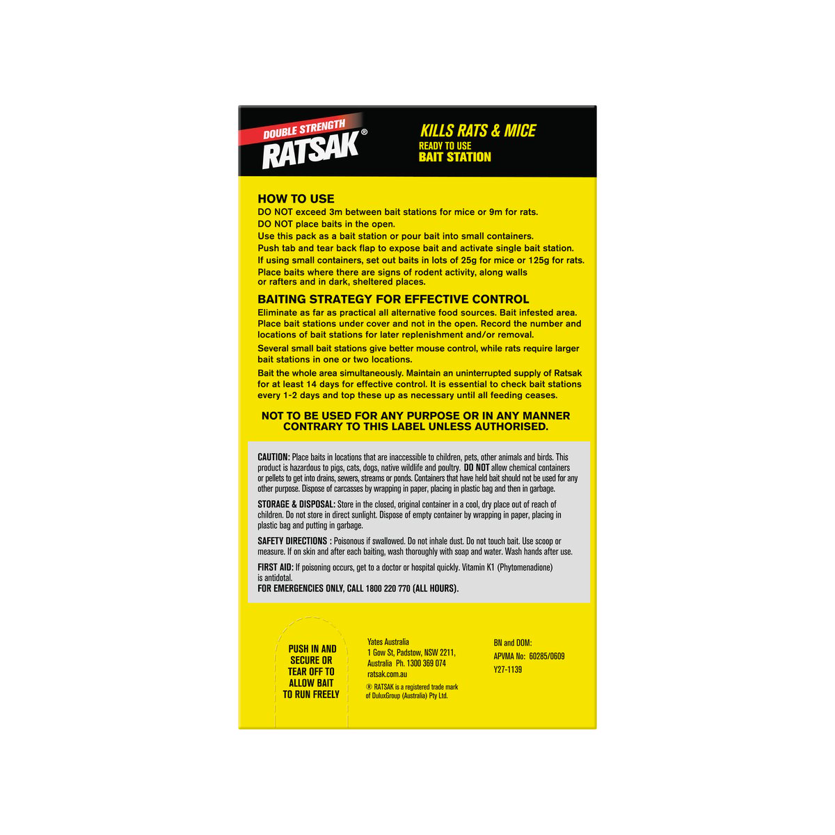 RATSAK Double Strength Bait Station 350g - Indoor Rats & Mice