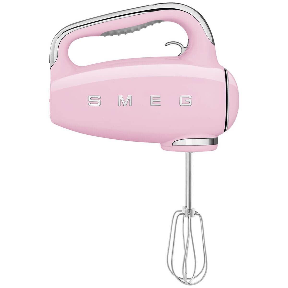 Smeg 50s Retro Style Hand Mixer - 250W, 9 Speeds Plus Turbo, Backlit LED Display, Pink - HMF01PKAU