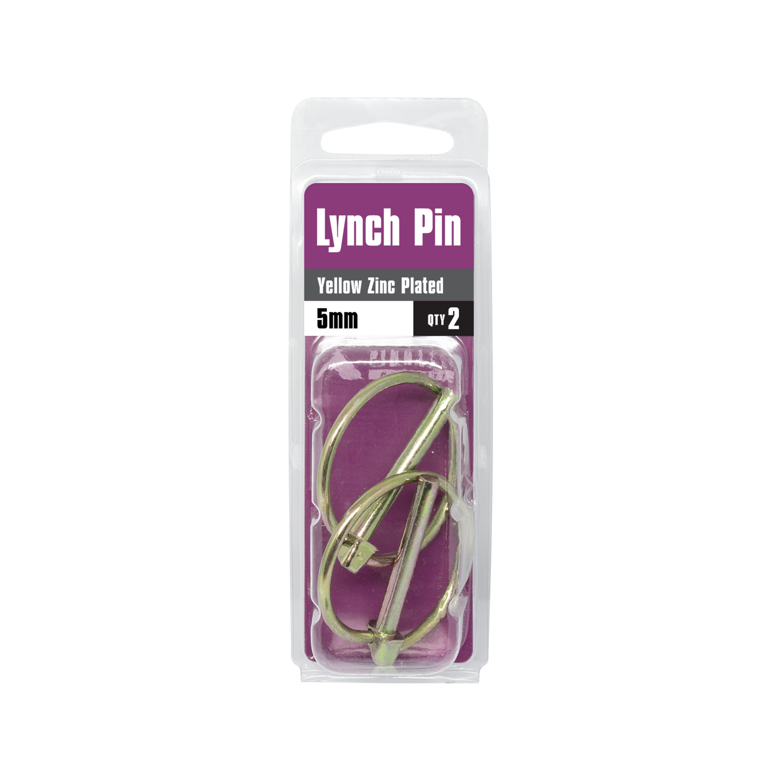 Pinnacle 5mm Lynch Pin 2 Pack - Yellow Zinc Plated