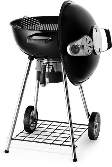 Napoleon 57cm Charcoal Kettle BBQ - Black, Accu-Probe Thermometer, Three Cooking Heights - NK22K-LEG-2