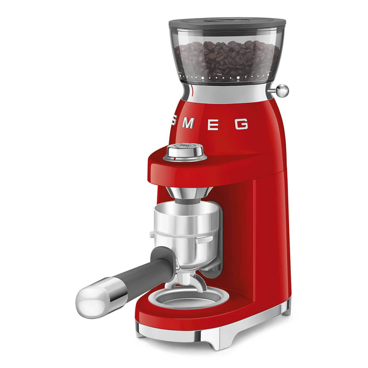 Smeg 50's retro style coffee grinder - red - 240g bean hopper - 50 grinding steps - CGF03RDAU