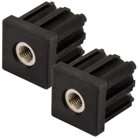 Richmond 40mm x M12 Zinc Plated Square Threaded Tube Insert 500kg 2 Pack