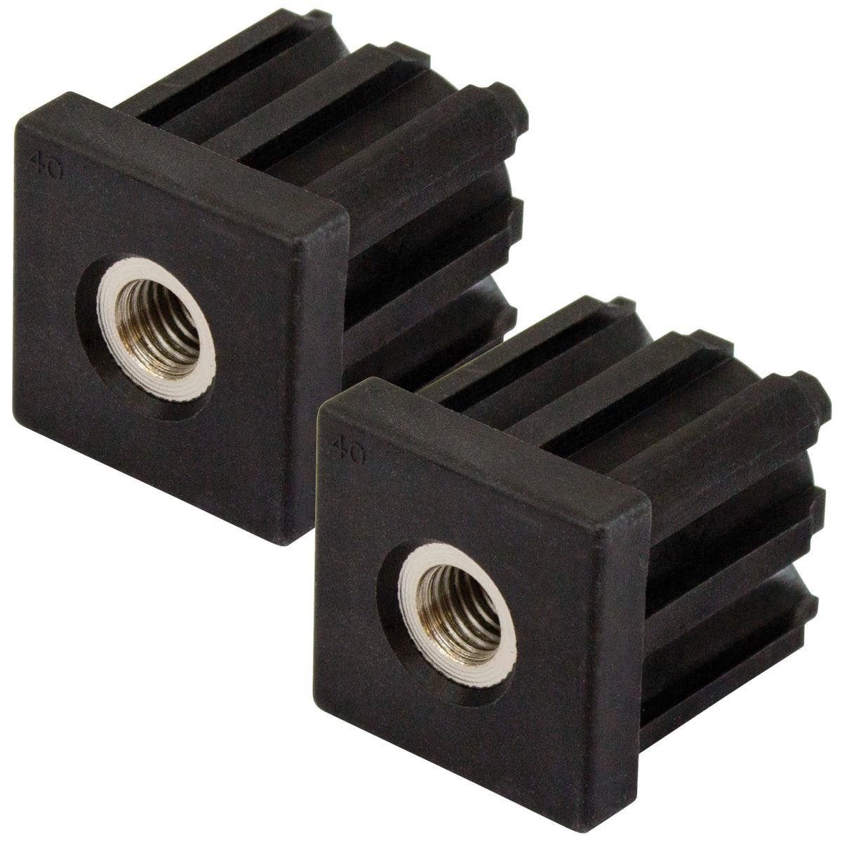 Richmond 40mm x M12 Zinc Plated Square Threaded Tube Insert 500kg 2 Pack