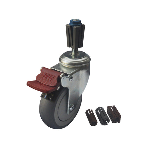 Easyroll 100mm 120kg Grey Rubber Braked Castor Expansion Kit