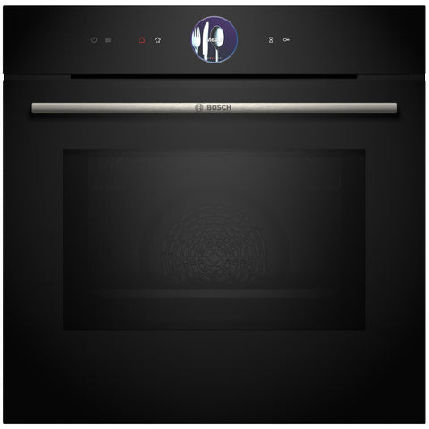 Bosch 60cm Series 8 Pyrolytic Oven with Microwave - 67L Black - Air Fry and Home Connect - HMG7761B1A